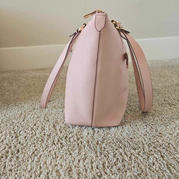 Light Pink Coach Regenerative Leather Tote Bag with Charm - Picture 7 of 16
